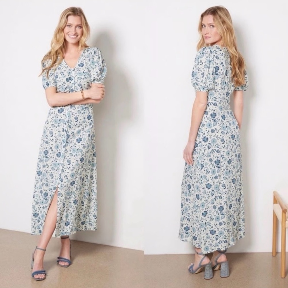 Faherty Sorrento Dress Floral Size Large - Picture 4 of 13
